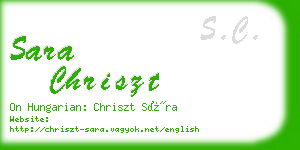 sara chriszt business card